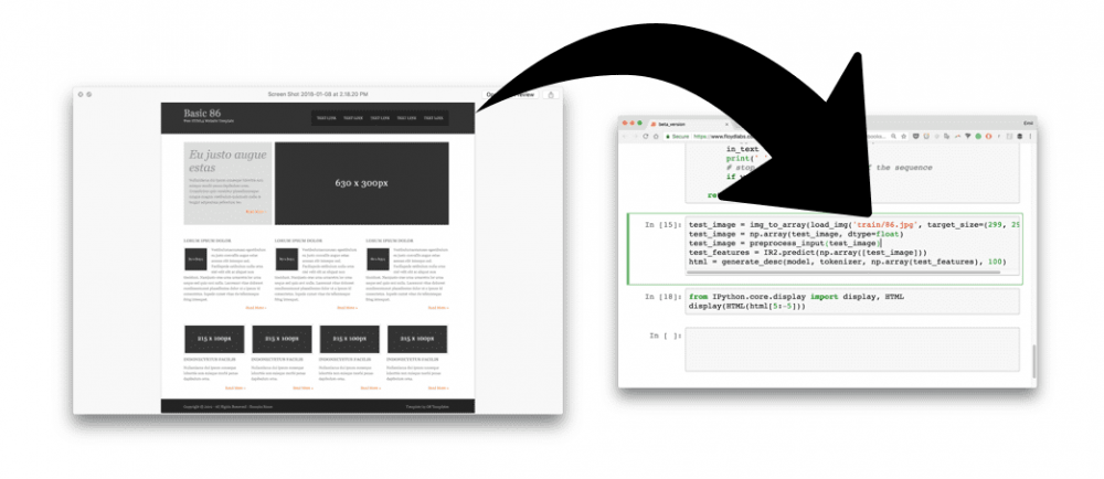 图0：用深度学习自动生成HTML代码的项目实践