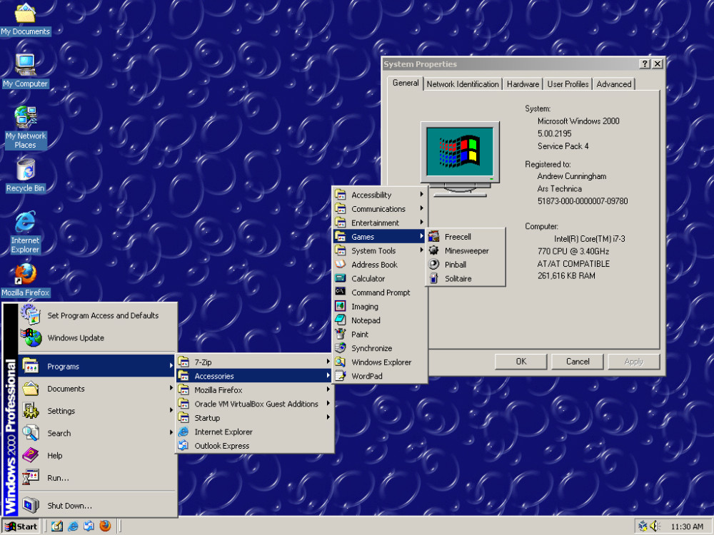 Windows Start Menue Windows 2000