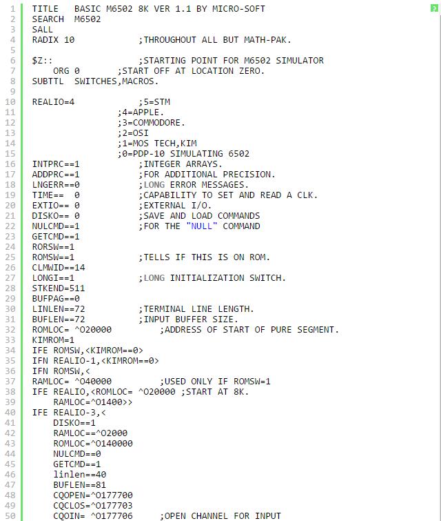 你见过比尔盖茨38年前写的MicrosoftBasic代码吗？1