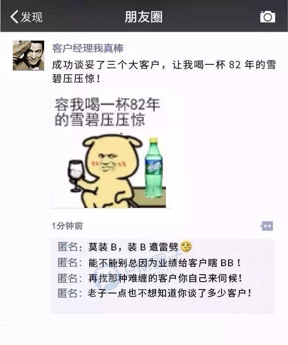 图1：假如项目经理的朋友圈可以匿名评论
