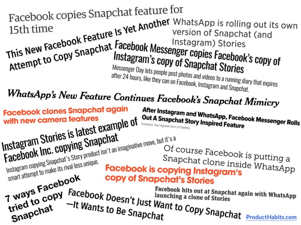 图1：抄袭总比错过好：详解Facebook抄袭Snapchat背后的逻辑