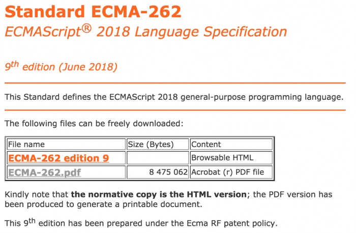 图0：ECMAScript 2018语言规范正式发布 改进正则表达式