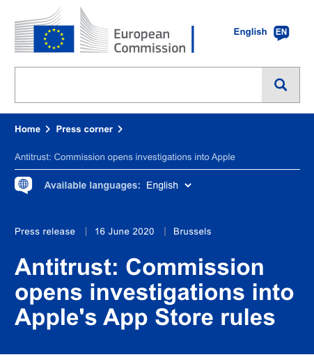 图4：欧盟认为“苹果税” 是流氓行为 启动反垄断调查，微软对此表示支持