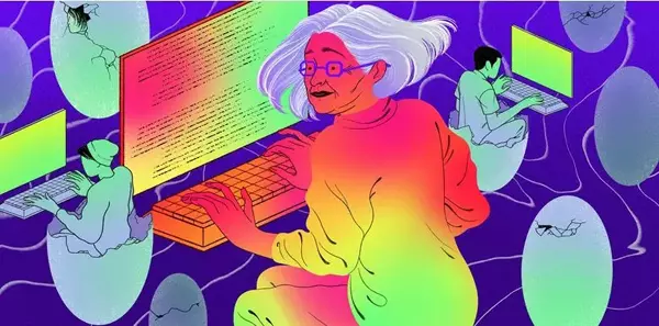 女性程序员编程