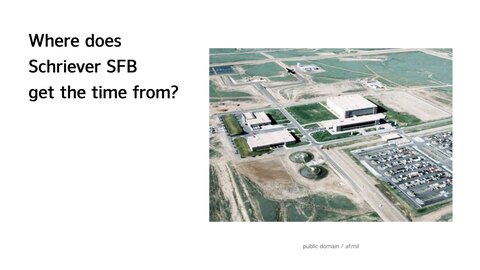 Where does Schriever SFB get the time from?